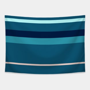 An unthinkable combo of Navy, Deep Sea Blue, Christmas Blue, Italian Sky Blue and Champagne Pink stripes. Tapestry