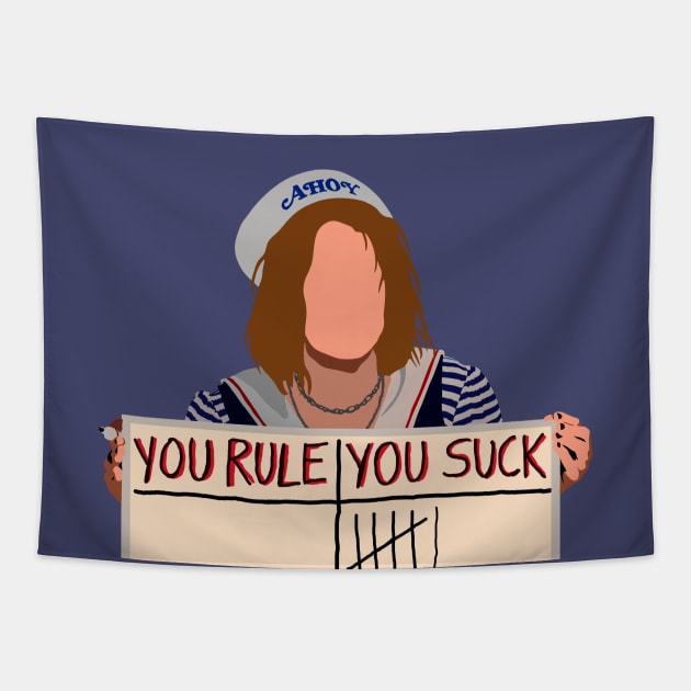 YOU RULE / YOU SUCK (Robin) Tapestry by sadieillust