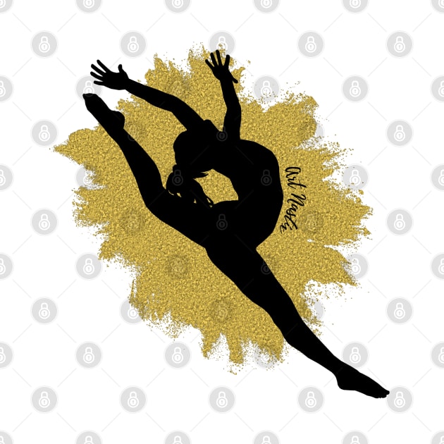 Golden Gymnast Silhouette by Art Nastix Designs