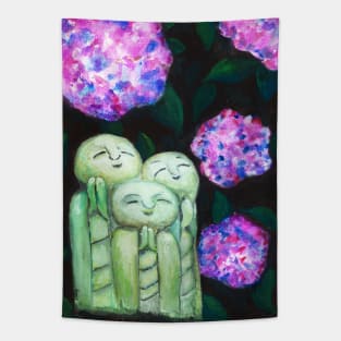 Watercolor - Smiling monk statue Tapestry