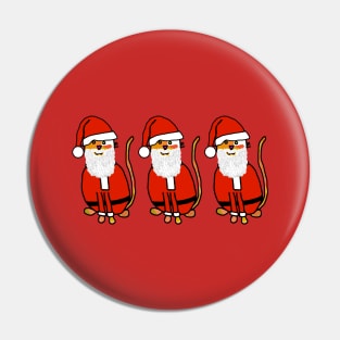 Three Christmas Cats Dressed as Santa Claus Pin