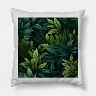 Green Leaves Pattern 13 Pillow