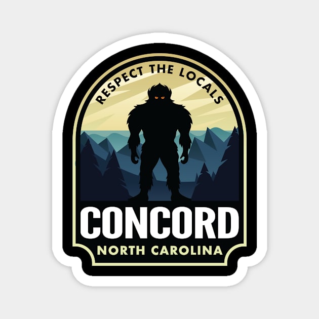 Concord North Carolina Bigfoot Sasquatch Magnet by HalpinDesign