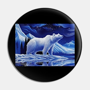 Polar Bear Blue Pin