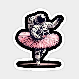 Cute Astronaut in Tutu Ballet Dancing Funny Ballet Magnet