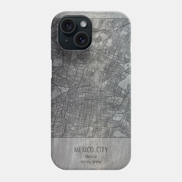 Mexico city, Mexico, city street map Phone Case by Creative at home