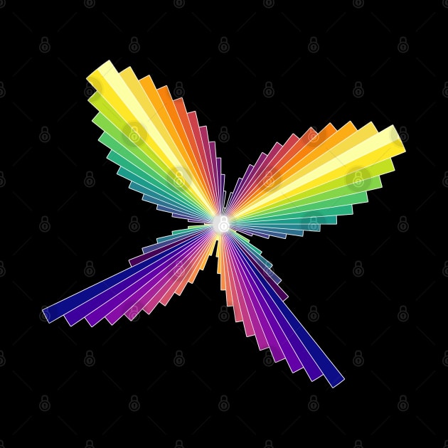 Rainbow Butterfly | Flying Wings Bar Charts Black by aRtVerse