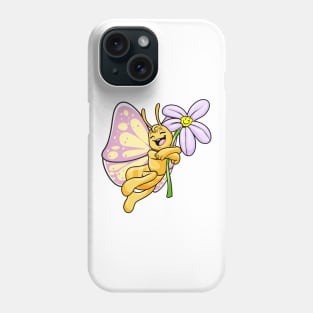 Butterfly in love with a flower Phone Case