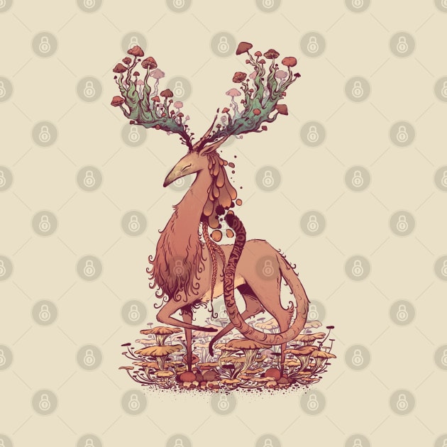 Mushroom Stag by AlexHeywoodArt