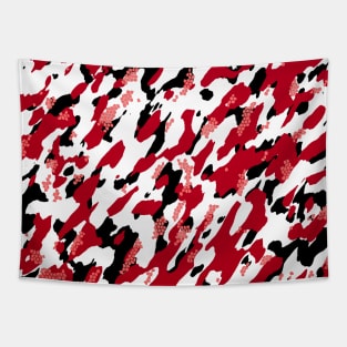 Camouflage - Red and Black White Tapestry