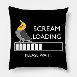 Scream Loading Cockatiel #white Pillow