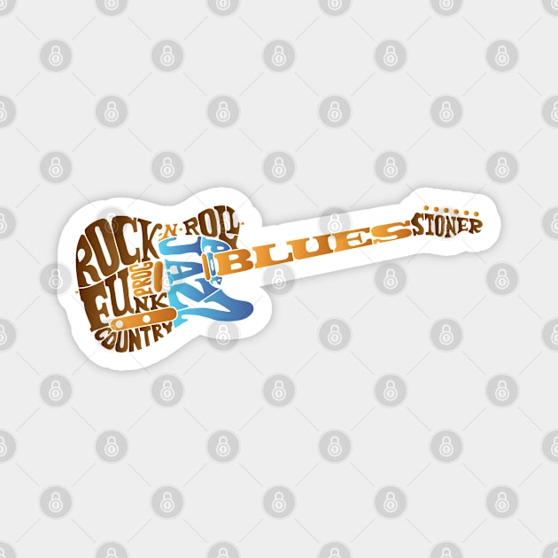 guitar Classique lettering Magnet by Mako Design 