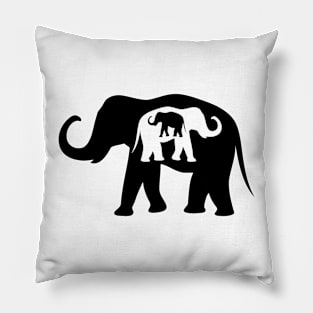 Black And White Elephants Pillow