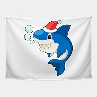 Shark Christmas Christmas hat Tapestry