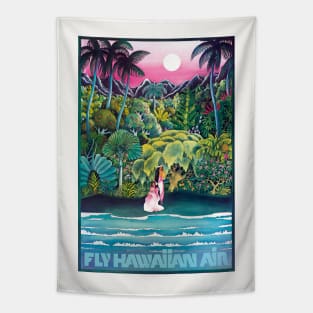 Fly Hawaiian Air Hawaii Vintage Poster Tapestry