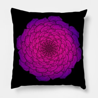 Color Floral Spiral Mandala Line Art Pillow