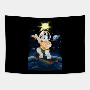 Rabbit, Skateboard, Skater, Space, Bunny, Halfpipe Tapestry