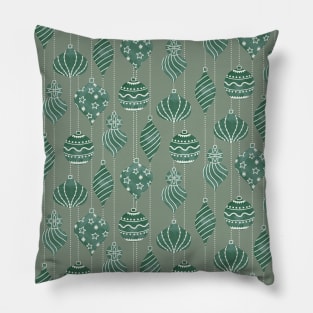 Sage Green Christmas Bubbles Pillow