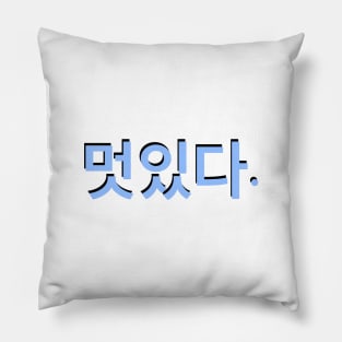 Cool in Korean writing Hangul Pillow