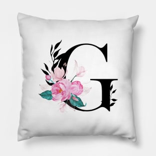 Floral Monogram G Pillow