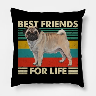 Tail Tales Pug Best Friends For Life Tee for Dog Devotees Pillow