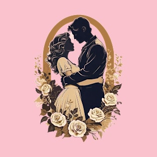 Vintage Valentine's:A Couple's Vintage Embrace - Valentine's Day T-Shirt