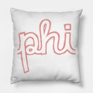 Phi Cursive Greek Letter Pillow