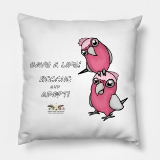 Save a Life!  Rescue & Adopt ~ Galah/Rose-Breasted Cockatoo Pillow