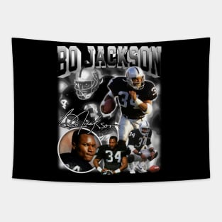 Bo Jackson Bo Knows Signature Vintage Legend Baseball Football Bootleg Rap Graphic Style Tapestry