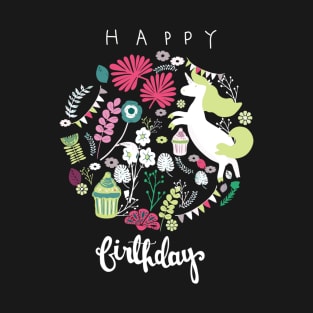 Unicorn Happy Birthday T-Shirt