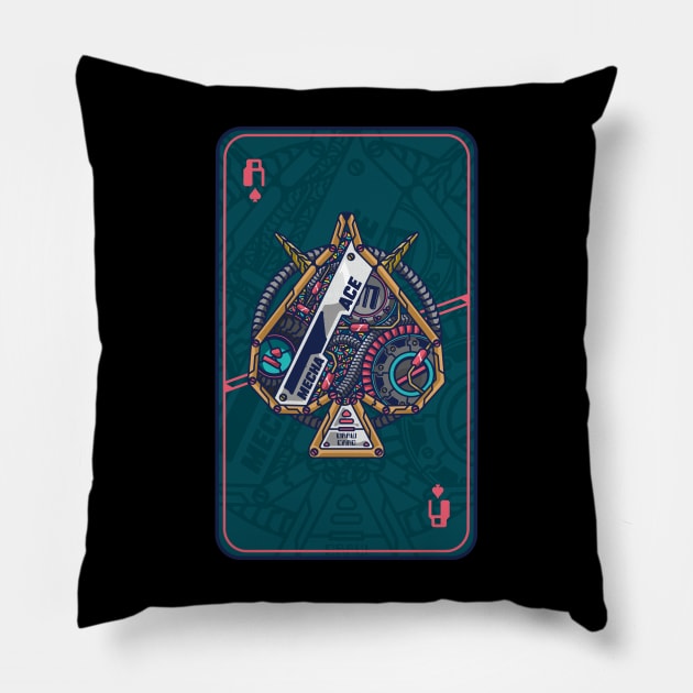 Mecha Card ACE Pillow by Rockartworks