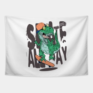 Skate All The Way Dinosaur Tapestry