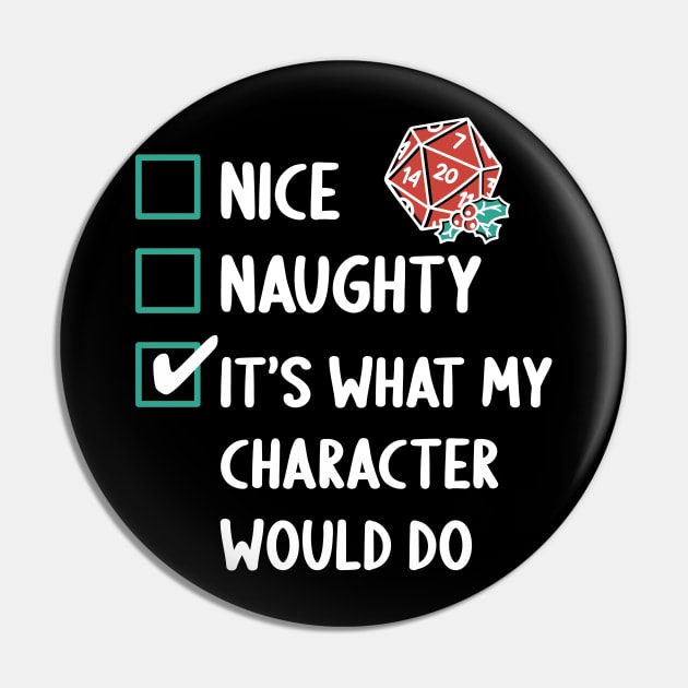 D&D Critmas Naughty & Nice Pin by Sunburst