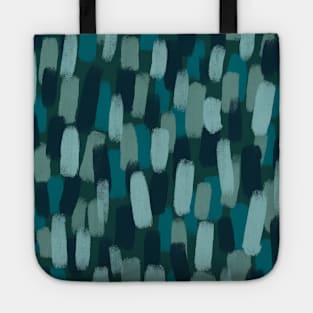 Abstract Shades of Green Paint Brush Effect Tote