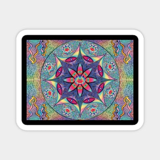 Mandala trippy doodle (1) Magnet