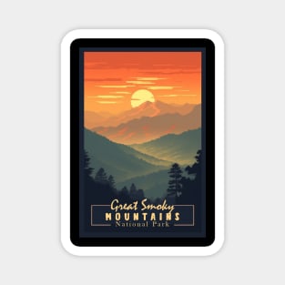 Great Smoky Mountains national park vintage travel poster Magnet