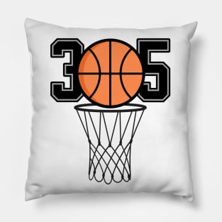 305 Miami Basketball Pillow