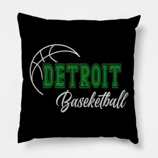 Classic Name Detroit Vintage Styles Green Basketball Pillow