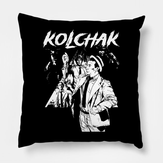 Pencil White Kolchak Adventure Pillow by regencyan