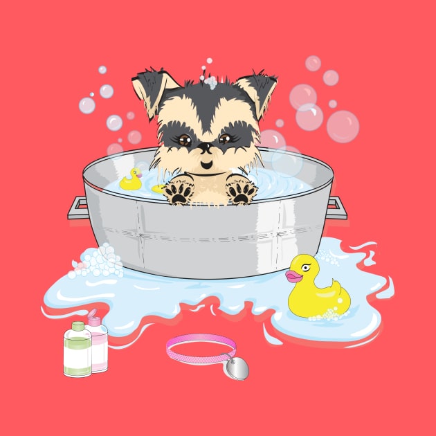 Bathing the puppy by RebecaZum