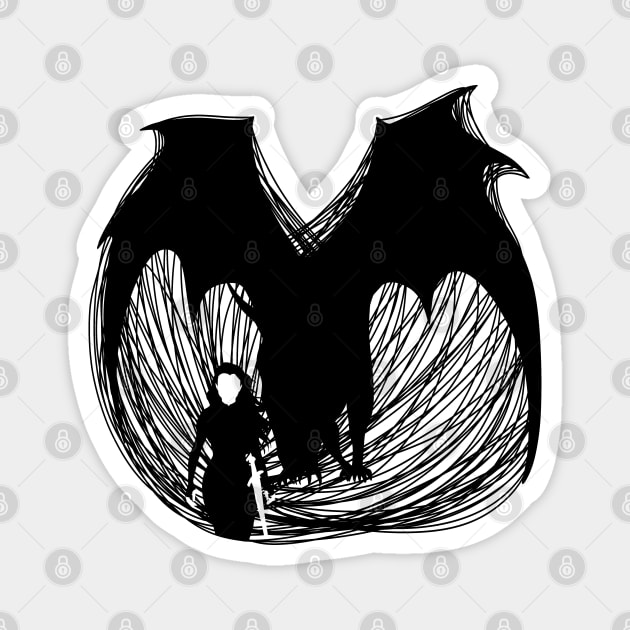 Feyre and Beast form of Rhysand ACOWAR A court of Wings and Ruin Book Series Magnet by thenewkidprints