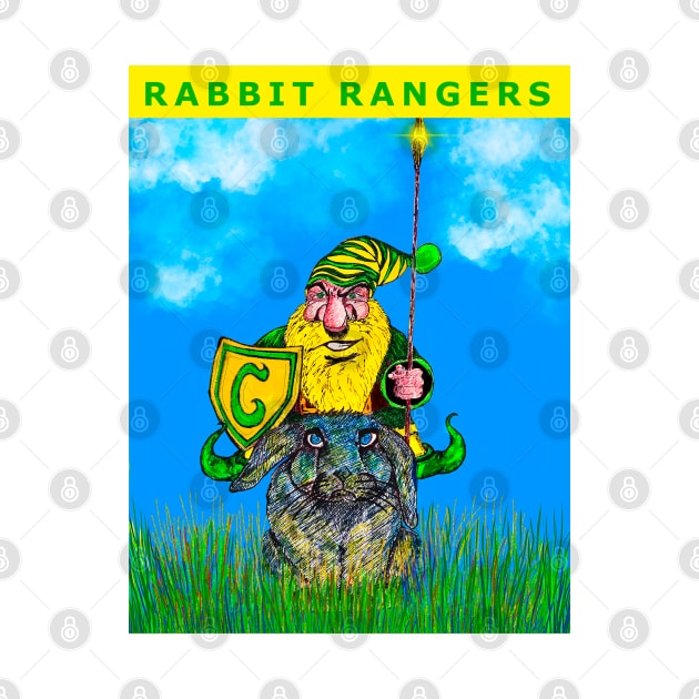 Dwarf Ranger Riding Rabbit Steed Art by DMcK Designs