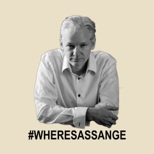 Portrait "Where's Assange" T-Shirt