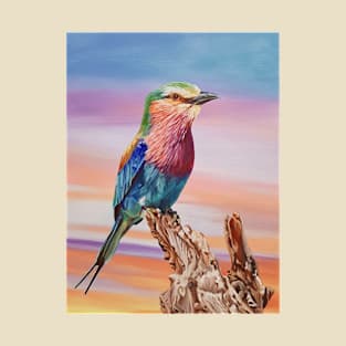 Lilac-breasted Roller Bird Painting T-Shirt