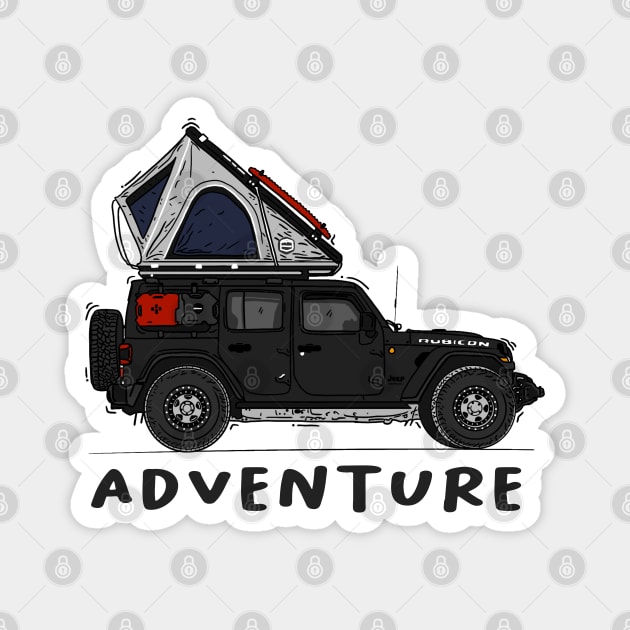 Jeep adventure camp Magnet by 4x4 Sketch