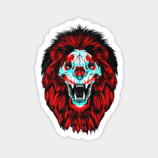 Lion Skull Interactive Red&Blue Filter T-Shirt #2 Magnet