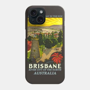 Vintage Travel Poster | Brisbane, River City of the North Phone Case