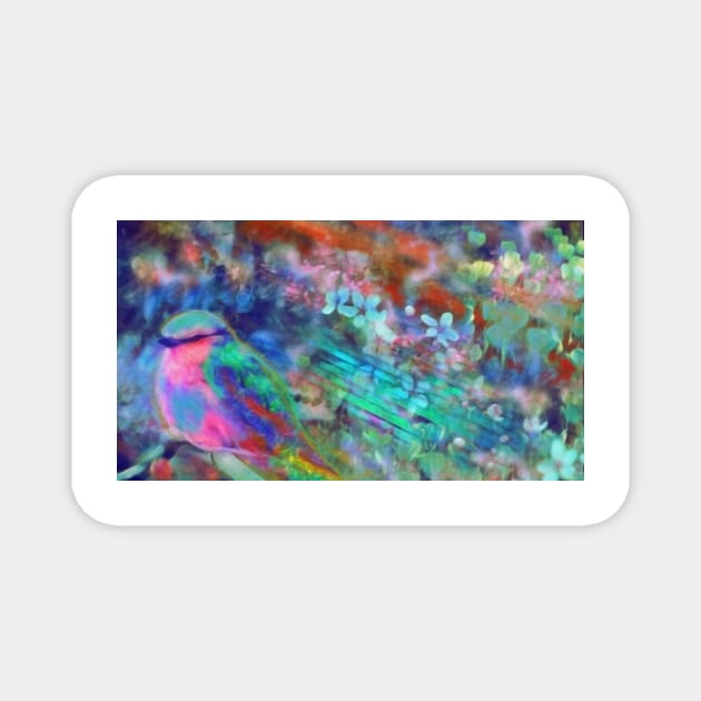 Pretty Birdy Painting Magnet by saradaboru