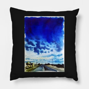 blue highway Pillow