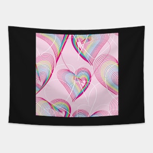 Candy rainbow hearts pattern Tapestry